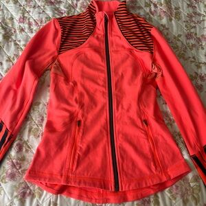 Lululemon Neon Orange Navy Striped Jacket